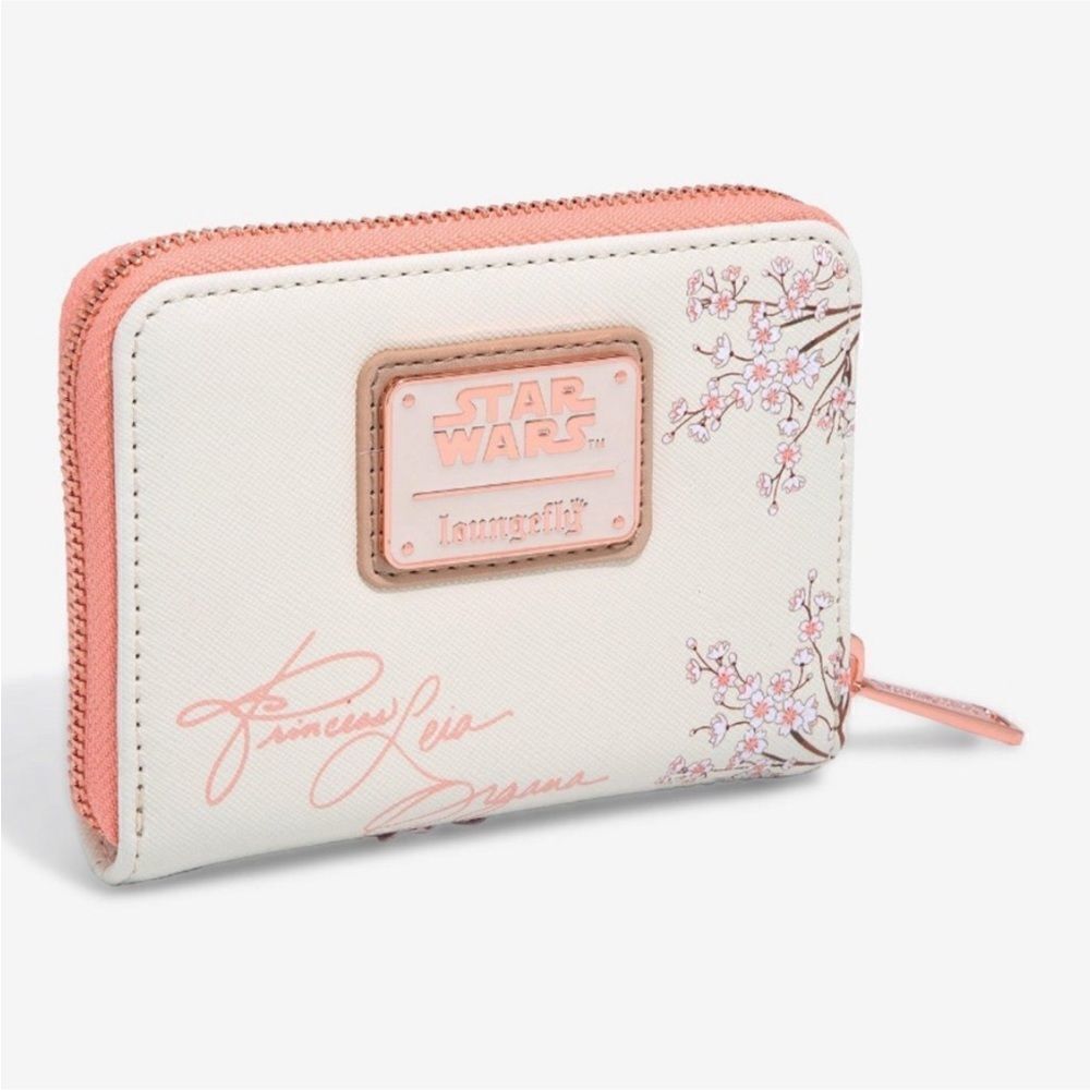 Loungefly Star Wars Princess Leia Floral Small Zip Wallet NWT - Picture 2 of 6